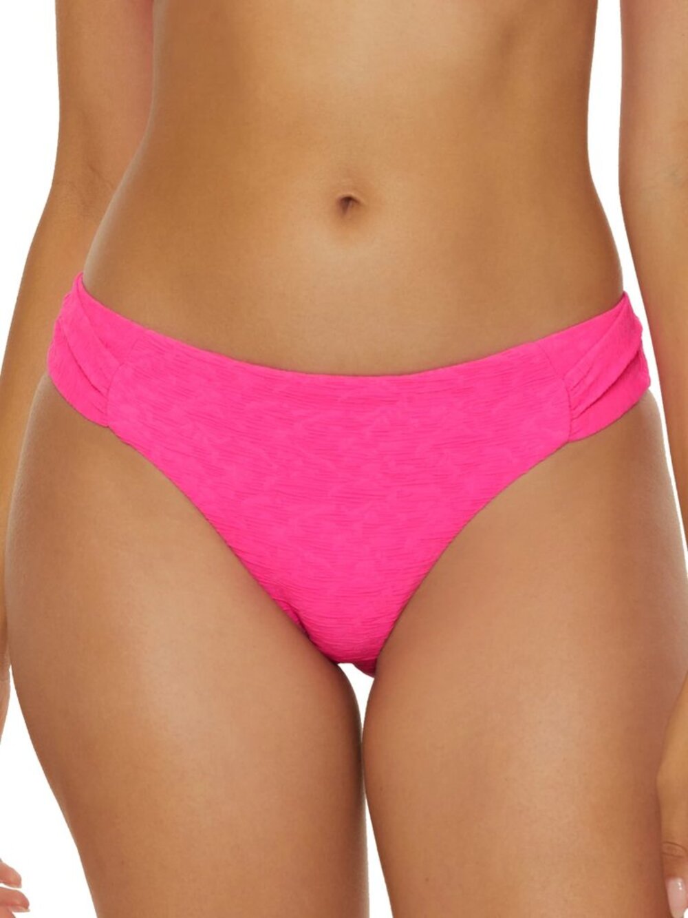 Trina Turk 'Indio' Textured Tab-Side Hipster Bikini Bottom, Love All Pink